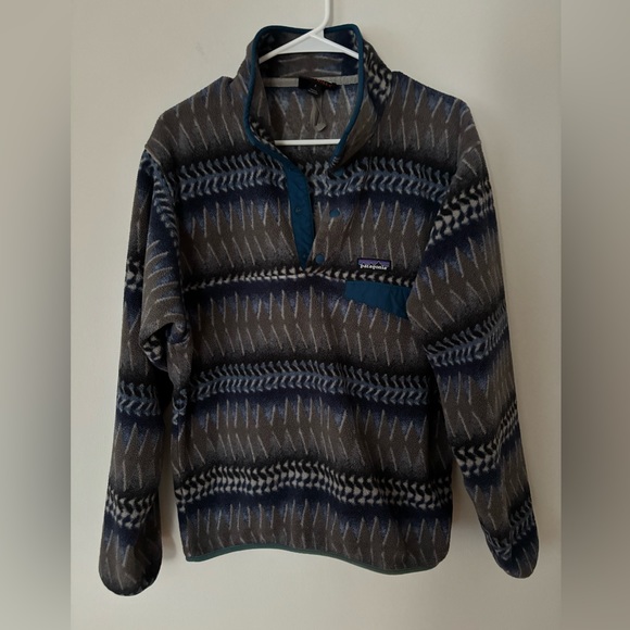 Vintage Patagonia Synchilla Snap T Pullover Laughing Waters Smolder Blue Small - Picture 2 of 4